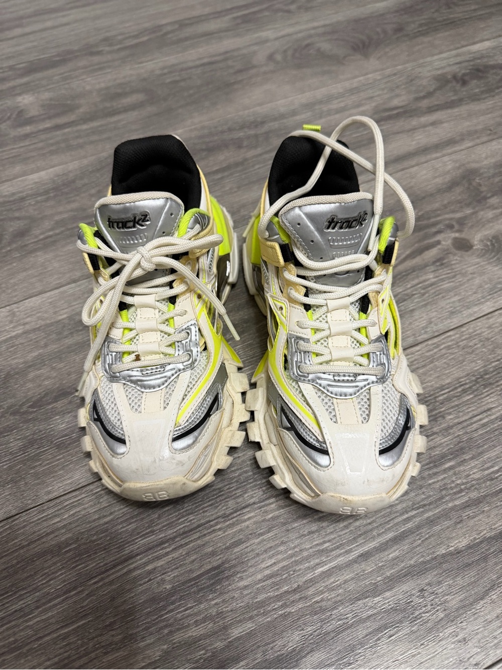 Balenciaga Track Sneakers in White, Silver, Neon Yellow, Black
